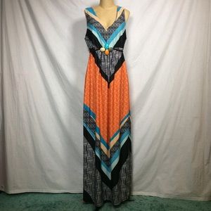 My collection Women’s Maxi Black/Orange Dress